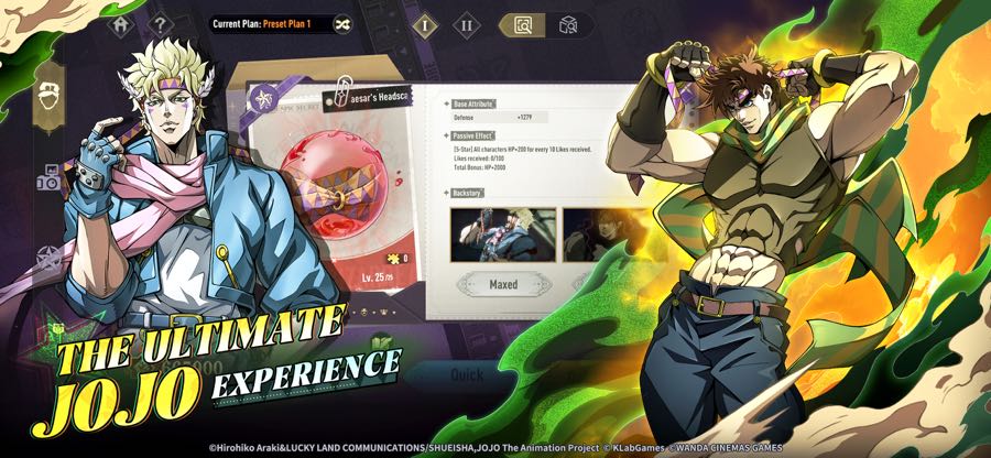 JoJo Golden Spirit in-game character stats and Stand ability screen used to evaluate top-tier picks